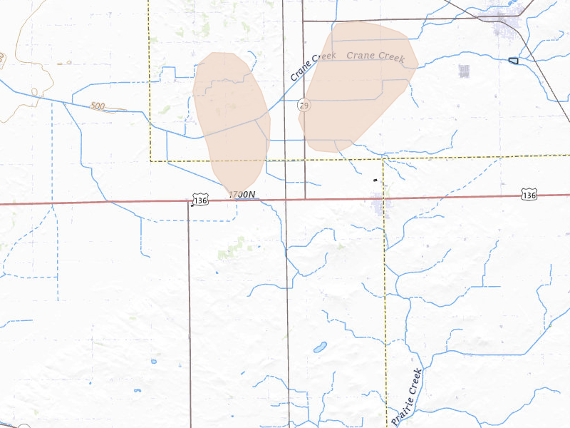 Radar-estimated hail-size map of the storm over San Jose, IL on Mar 6, 2026