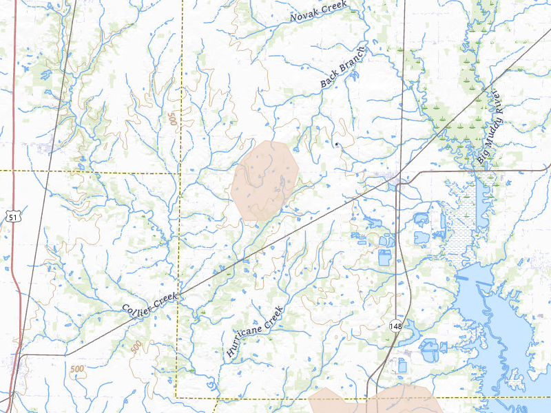 Radar-estimated hail-size map of the storm over Scheller, IL on Jul 8, 2026