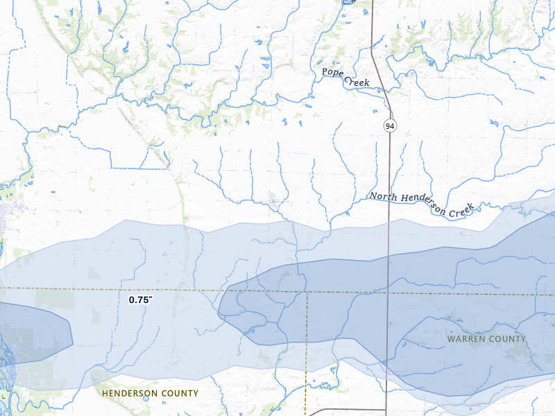 NEXRAD radar-signature map of the hail storm over Seaton, IL on Jul 3, 2026