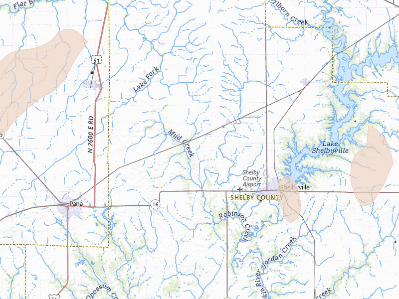 Radar-estimated hail-size map of the storm over Shelbyville, IL on Apr 27, 2026