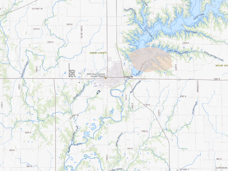 Radar-estimated hail-size map of the storm over Shelbyville, IL