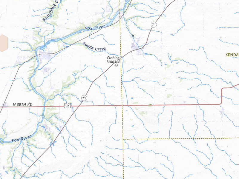 Radar-estimated hail-size map of the storm over Sheridan, IL on Jul 2, 2026