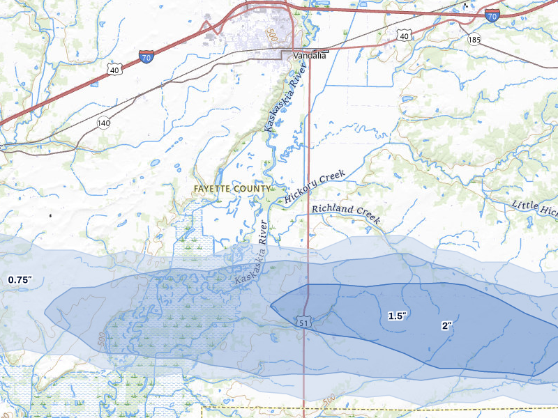 NEXRAD radar-signature map of the hail storm over Shobonier, IL on May 4, 2026
