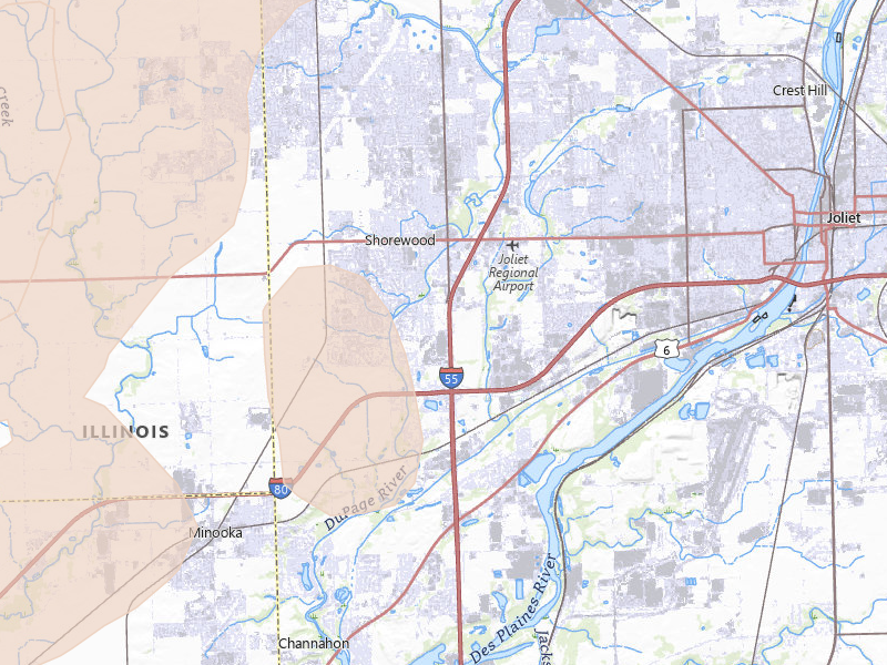 Radar-estimated hail-size map of the storm over Shorewood, IL on Mar 10, 2026