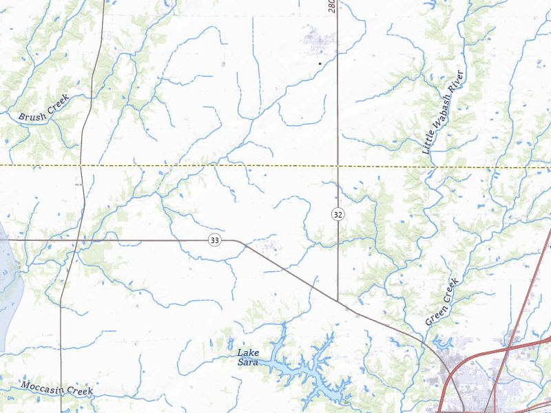 NEXRAD radar-signature map of the hail storm over Shumway, IL on Jul 26, 2026