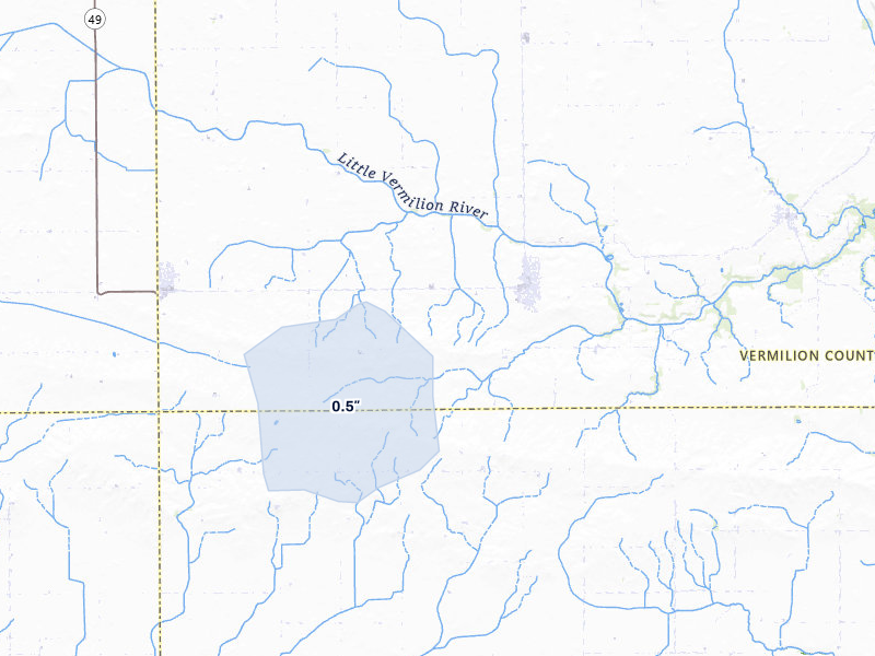 NEXRAD radar-signature map of the hail storm over Sidell, IL on Mar 3, 2026