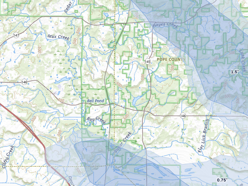 NEXRAD radar-signature map of the hail storm over Simpson, IL on May 31, 2026