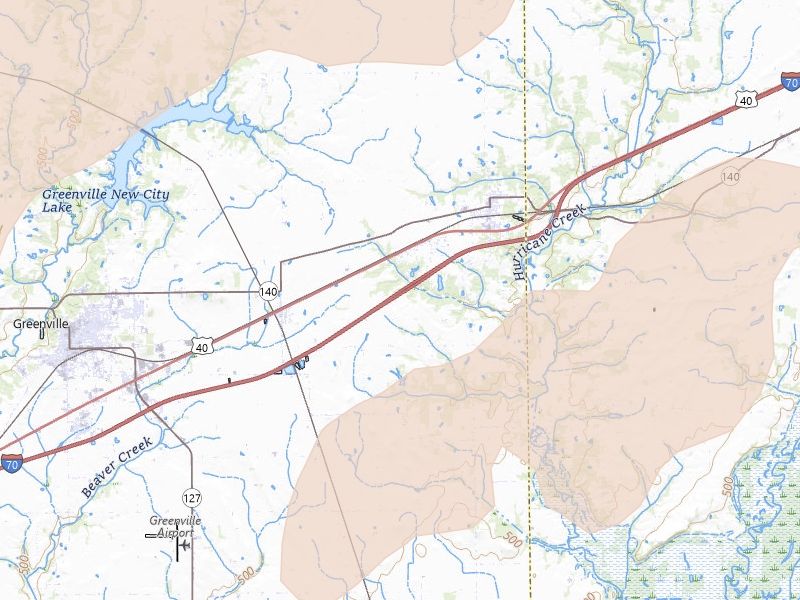 Radar-estimated hail-size map of the storm over Smithboro, IL on Apr 27, 2026