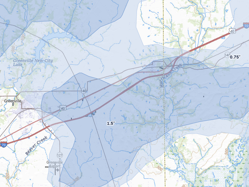 NEXRAD radar-signature map of the hail storm over Smithboro, IL on Apr 27, 2026