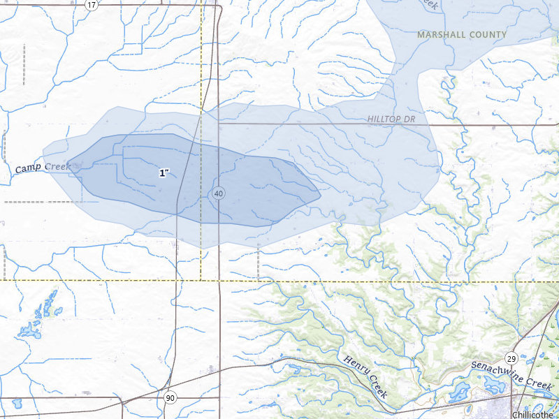NEXRAD radar-signature map of the hail storm over Speer, IL on Jun 5, 2026
