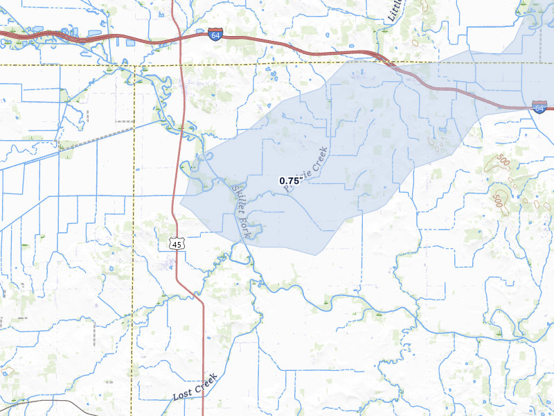 NEXRAD radar-signature map of the hail storm over Springerton, IL on Mar 4, 2026