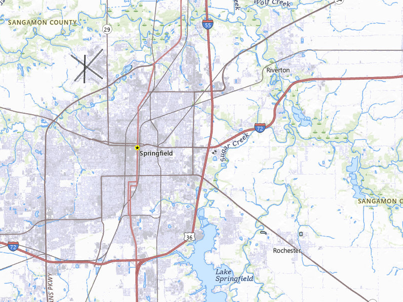 Radar-estimated hail-size map of the storm over Springfield, IL on Mar 10, 2026
