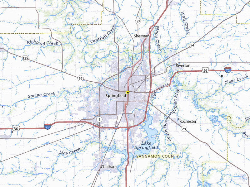 Radar-estimated hail-size map of the storm over Springfield, IL on Mar 31, 2026