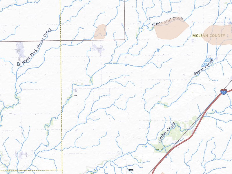Radar-estimated hail-size map of the storm over Stanford, IL on Mar 26, 2026