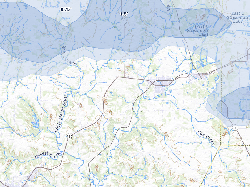 NEXRAD radar-signature map of the hail storm over Steeleville, IL on May 31, 2026