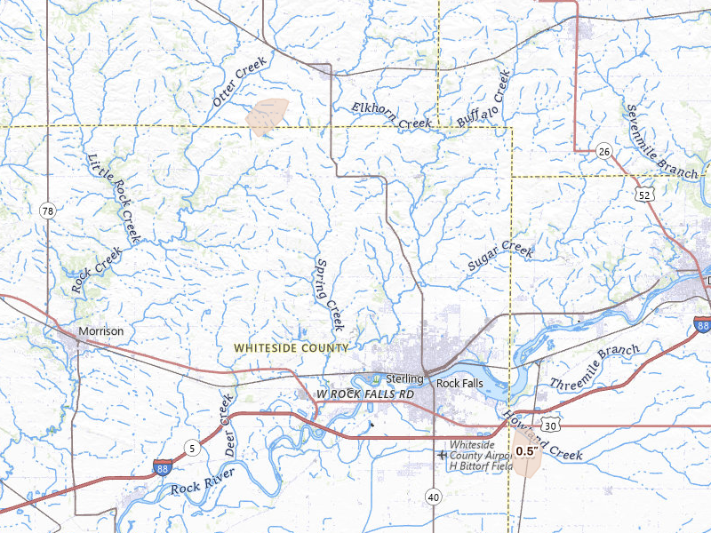 Radar-estimated hail-size map of the storm over Sterling, IL on Apr 13, 2026