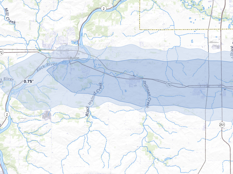 NEXRAD radar-signature map of the hail storm over Stillman Valley, IL on Mar 30, 2026