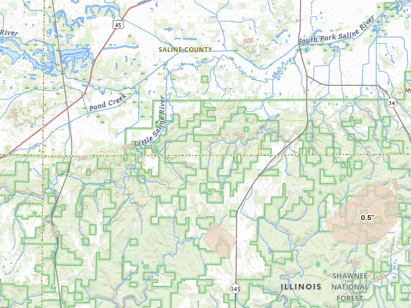 Radar-estimated hail-size map of the storm over Stonefort, IL on Aug 19, 2026