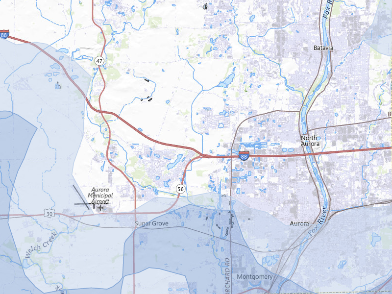 NEXRAD radar-signature map of the hail storm over Sugar Grove, IL on Jul 3, 2026