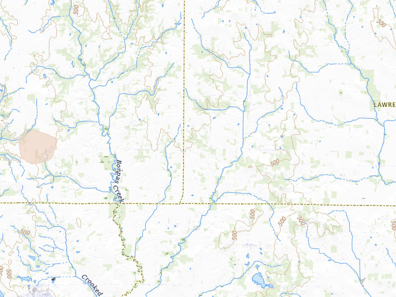 Radar-estimated hail-size map of the storm over Sumner, IL on Mar 22, 2026