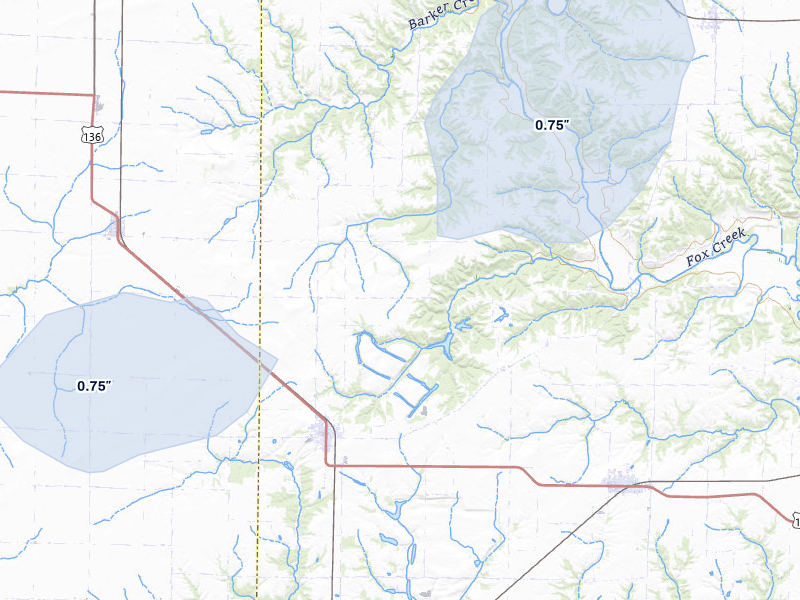 NEXRAD radar-signature map of the hail storm over Table Grove, IL on Jun 9, 2026