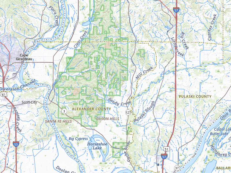 Radar-estimated hail-size map of the storm over Tamms, IL on Jul 4, 2026