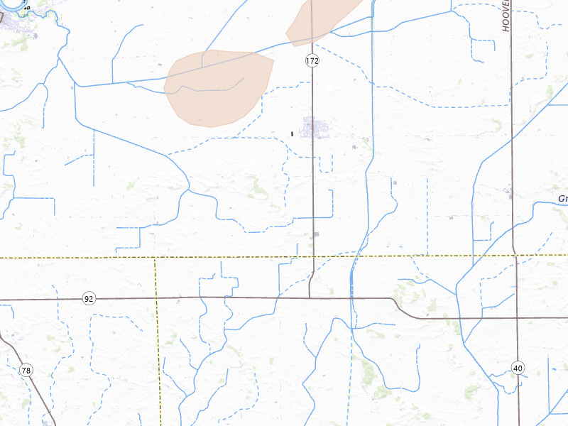 Radar-estimated hail-size map of the storm over Tampico, IL on Apr 2, 2026