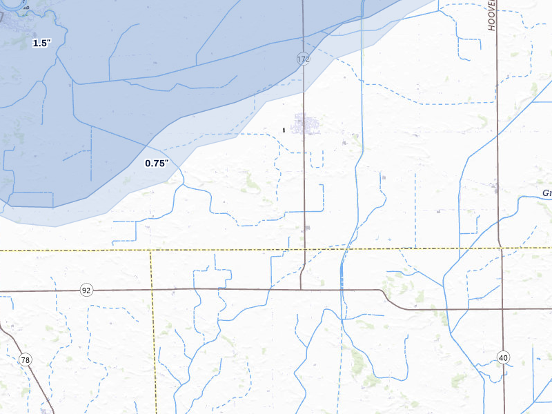 NEXRAD radar-signature map of the hail over Tampico, IL