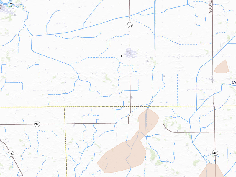 Radar-estimated hail-size map of the storm over Tampico, IL on Jul 3, 2026