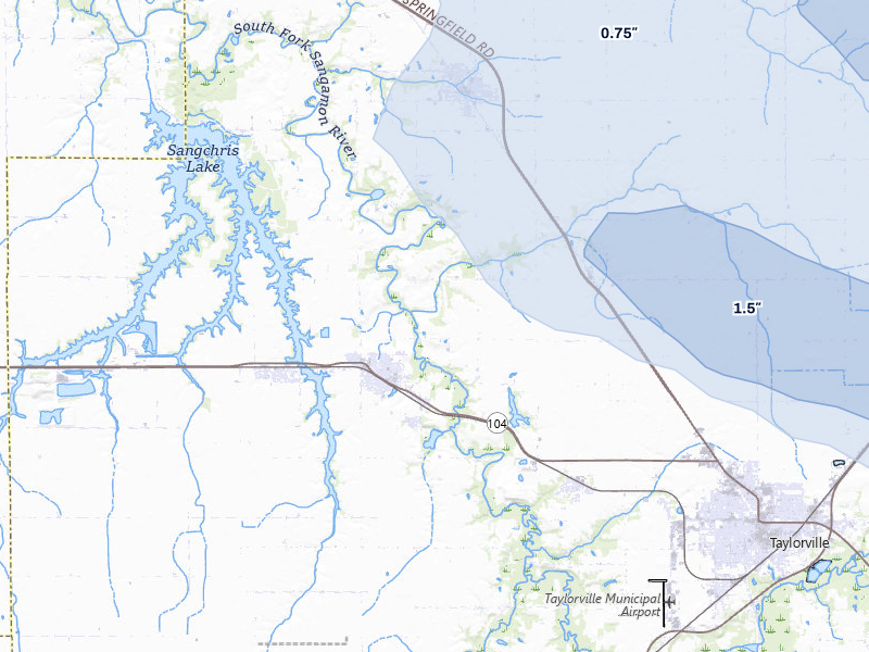 NEXRAD radar-signature map of the hail storm over Taylorville, IL on May 3, 2026