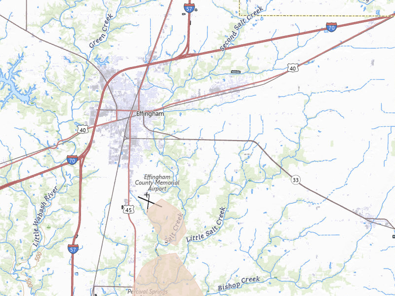 Radar-estimated hail-size map of the storm over Teutopolis, IL