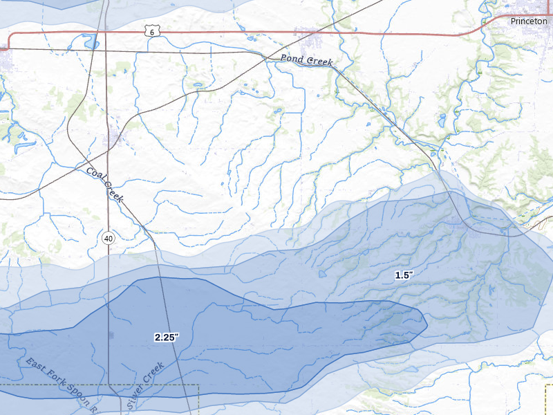 NEXRAD radar-signature map of the hail storm over Tiskilwa, IL on Mar 30, 2026