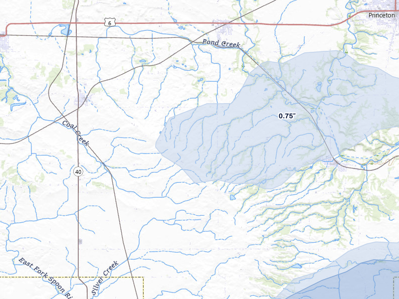 NEXRAD radar-signature map of the hail over Tiskilwa, IL
