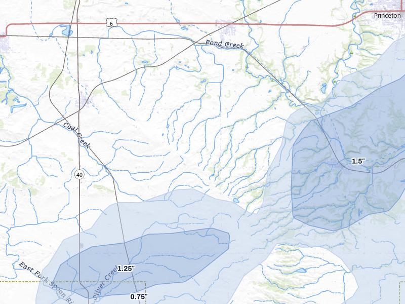 NEXRAD radar-signature map of the hail storm over Tiskilwa, IL on Apr 2, 2026