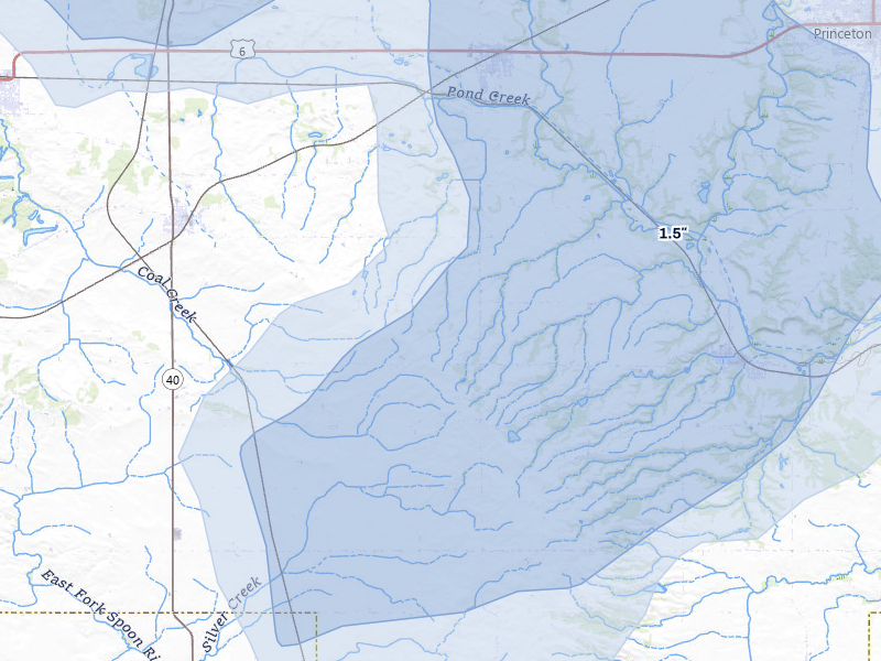 NEXRAD radar-signature map of the hail storm over Tiskilwa, IL on Jul 3, 2026
