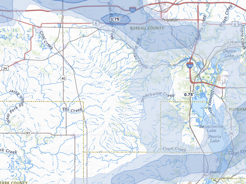 NEXRAD radar-signature map of the hail storm over Tiskilwa, IL on Aug 11, 2026