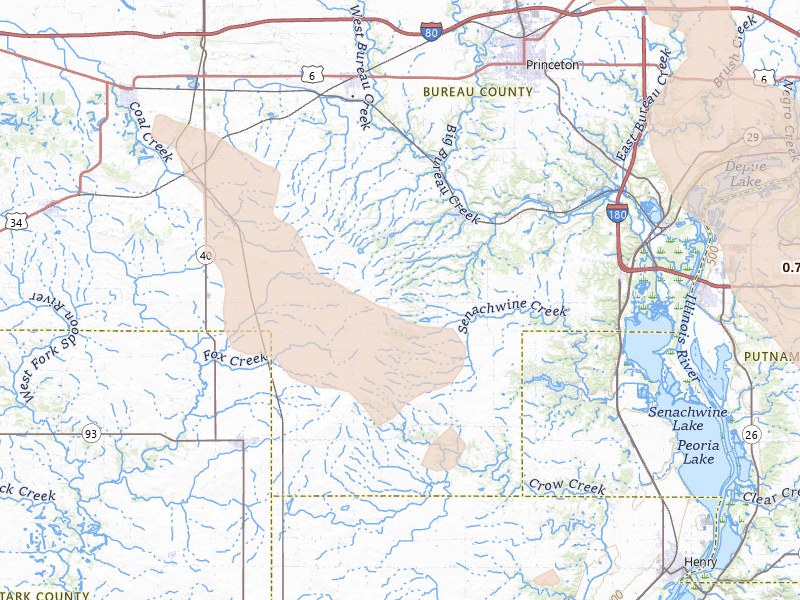 Radar-estimated hail-size map of the storm over Tiskilwa, IL on Aug 21, 2026
