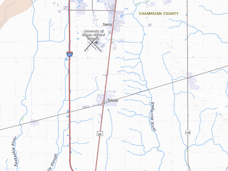 Radar-estimated hail-size map of the storm over Tolono, IL on Apr 27, 2026