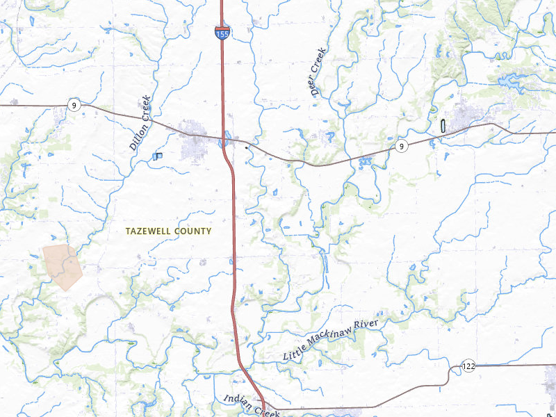 Radar-estimated hail-size map of the storm over Tremont, IL on Jul 4, 2026