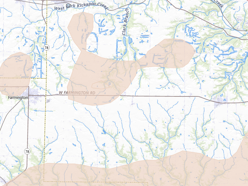 Radar-estimated hail-size map of the storm over Trivoli, IL on Jun 11, 2026