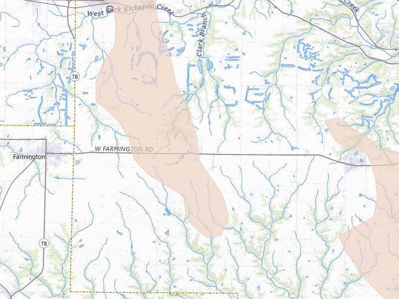Radar-estimated hail-size map of the storm over Trivoli, IL on Aug 21, 2026