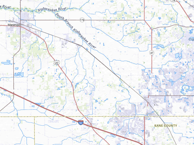 Radar-estimated hail-size map of the storm over Union, IL on Mar 30, 2026