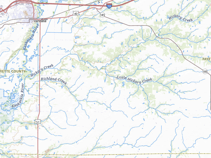 Radar-estimated hail-size map of the storm over Vandalia, IL on Mar 22, 2026