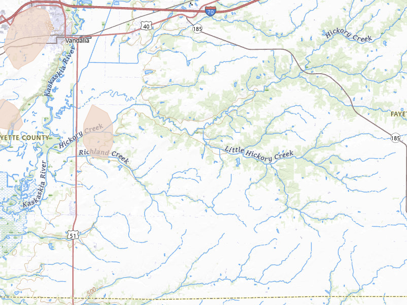 Radar-estimated hail-size map of the storm over Vandalia, IL on Apr 27, 2026