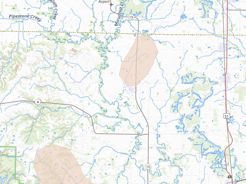 Radar-estimated hail-size map of the storm over Vergennes, IL on Jun 1, 2026
