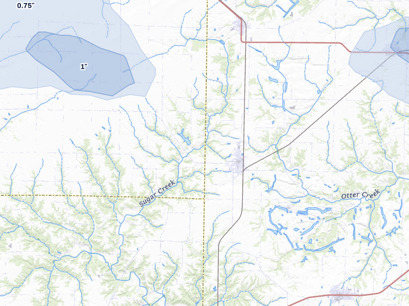 NEXRAD radar-signature map of the hail storm over Vermont, IL on Mar 26, 2026