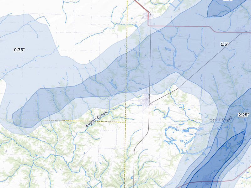 NEXRAD radar-signature map of the hail storm over Vermont, IL on Apr 17, 2026