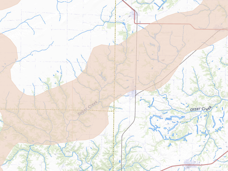 Radar-estimated hail-size map of the storm over Vermont, IL on Jun 11, 2026