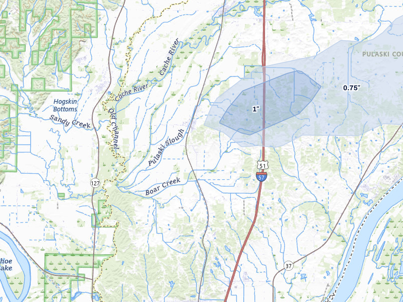 NEXRAD radar-signature map of the hail storm over Villa Ridge, IL on Mar 4, 2026