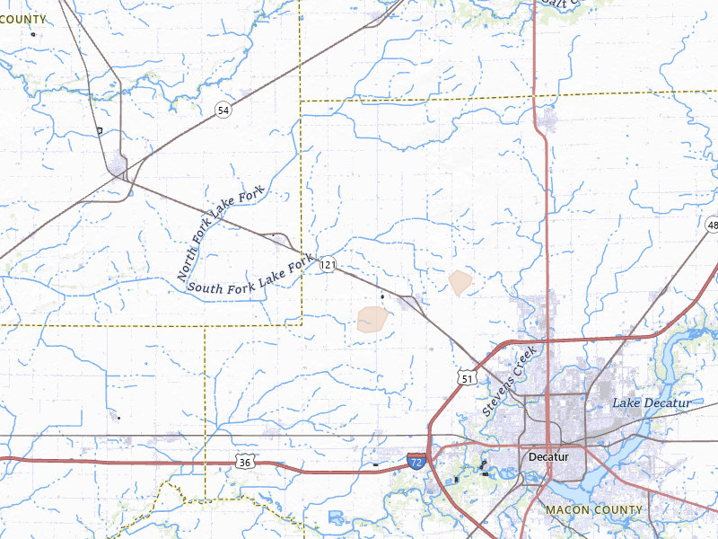 Radar-estimated hail-size map of the storm over Warrensburg, IL on Jun 10, 2026